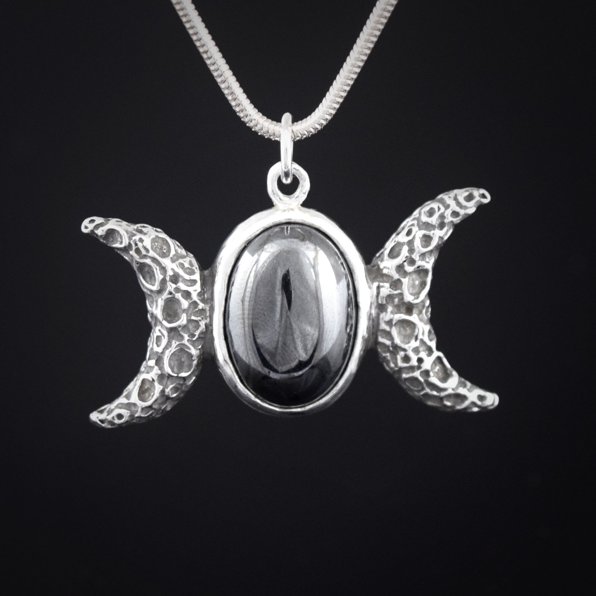 Triple Goddess Hematite Necklace