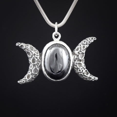 Triple Goddess Hematite Necklace