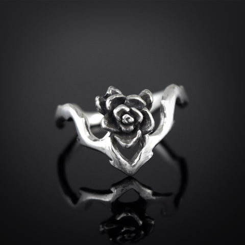 V Flowing Rose Ring