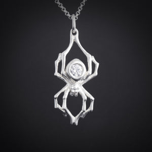 White Widow Spider Necklace