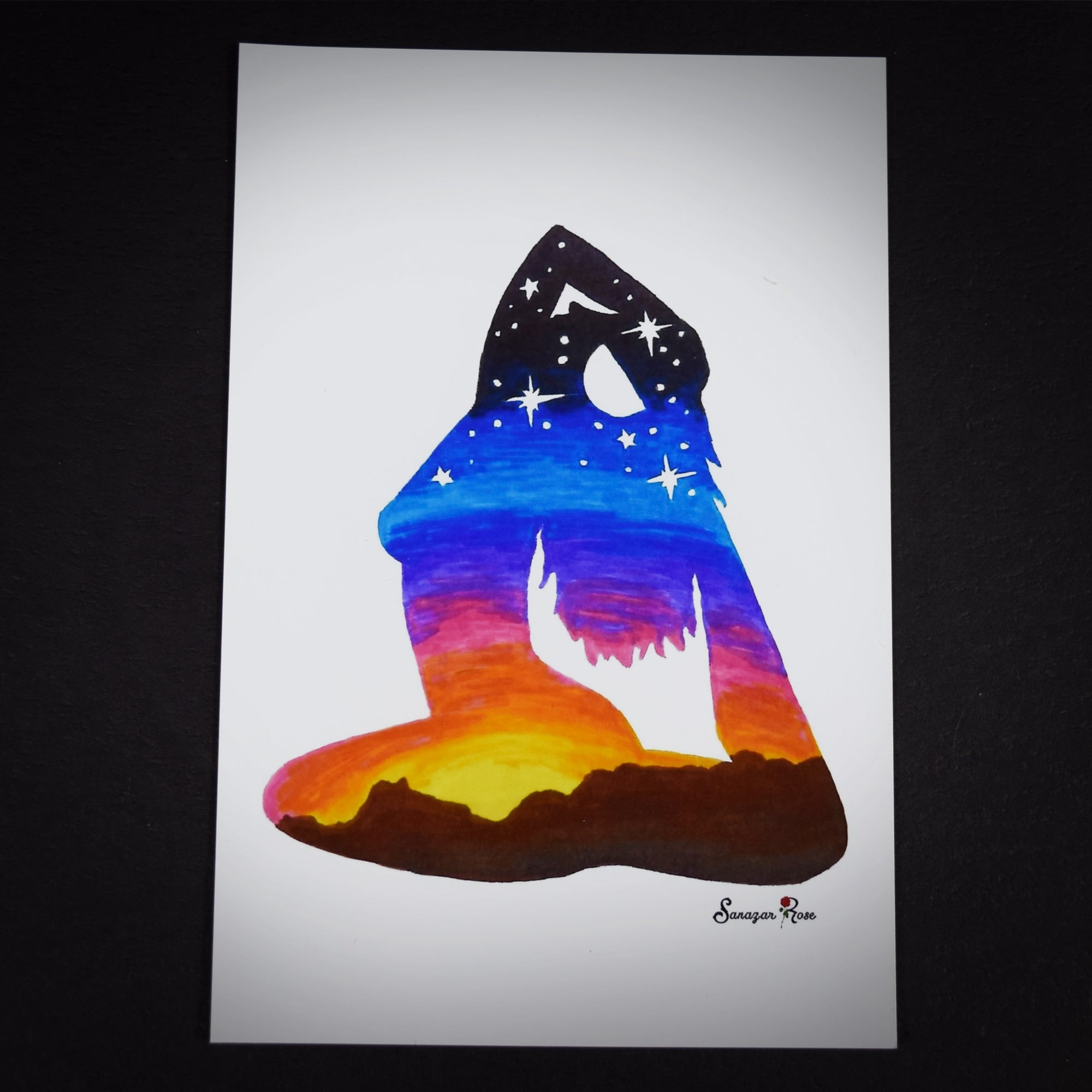 Yoga Sunset ~ 6x4 Giclee Print