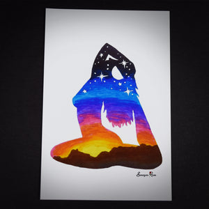Yoga Sunset ~ 6x4 Giclee Print