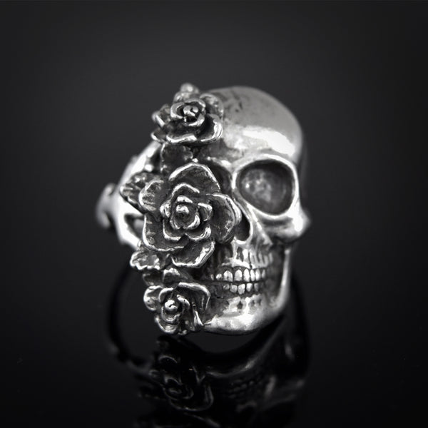 Half Rose Half Skull Ring