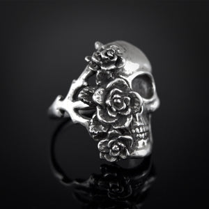 Half Rose Half Skull Ring