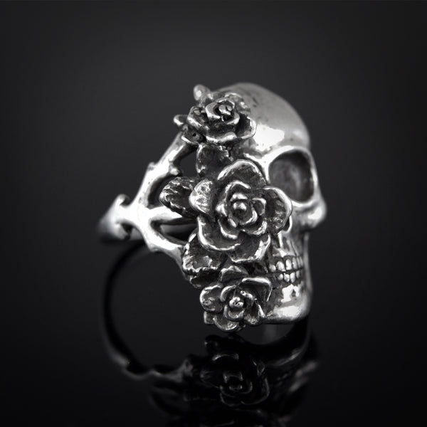 Half Rose Half Skull Ring