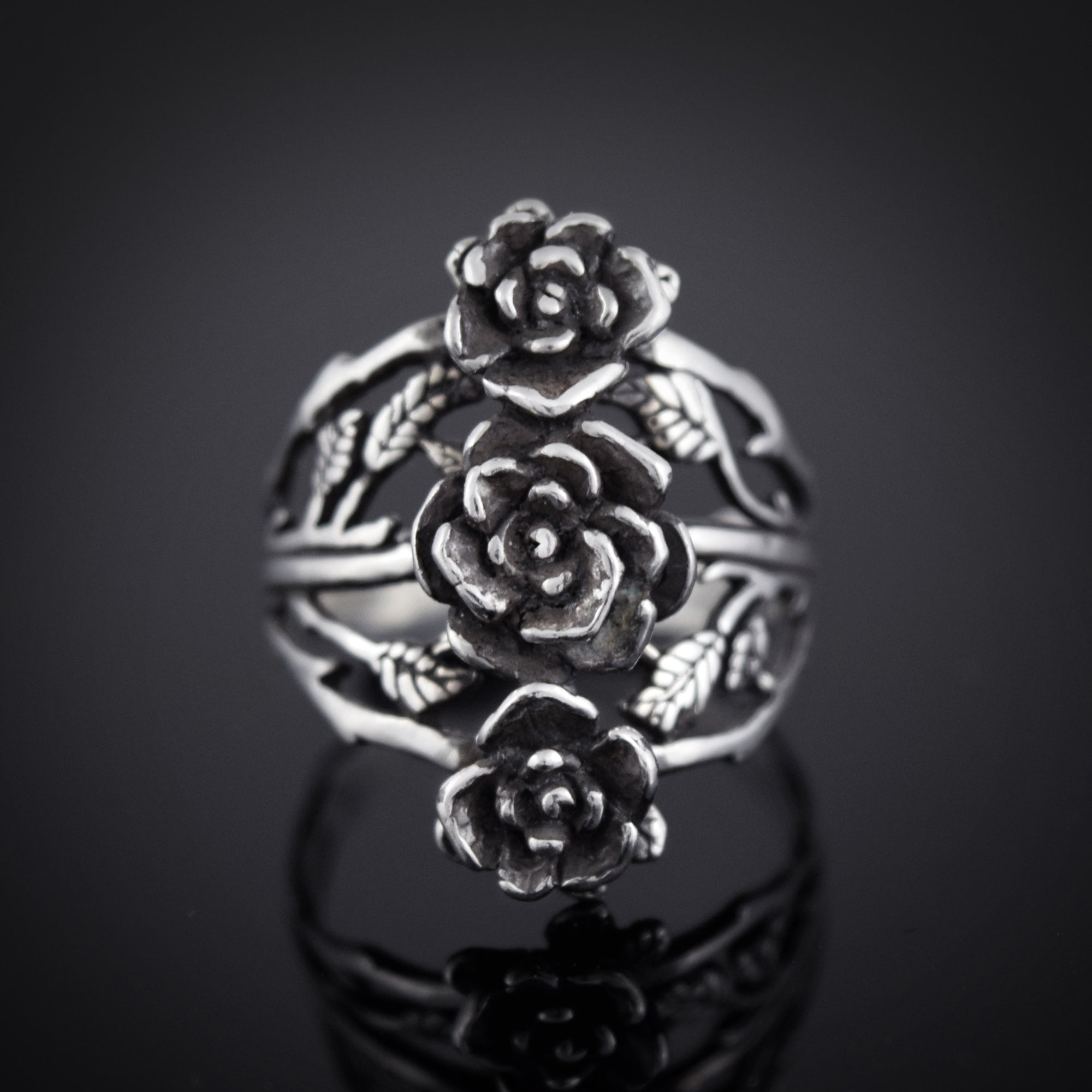 Triple Mini Rose Ring