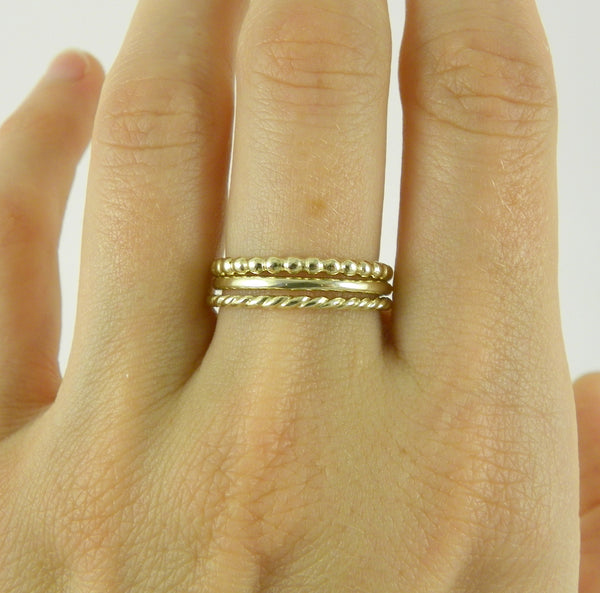 Beaded Gold Ring