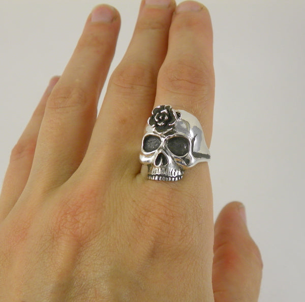 Third Eye Rose Skull Ring