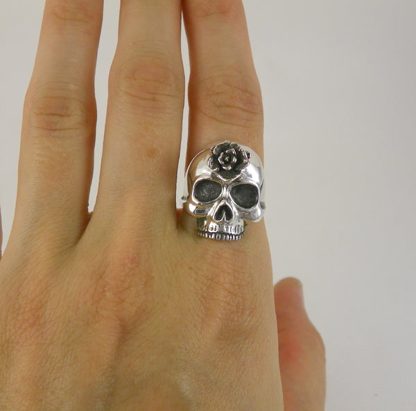 Third Eye Rose Skull Ring