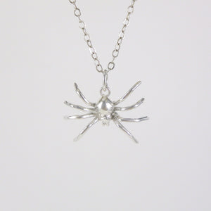Small Silver Spider Necklace