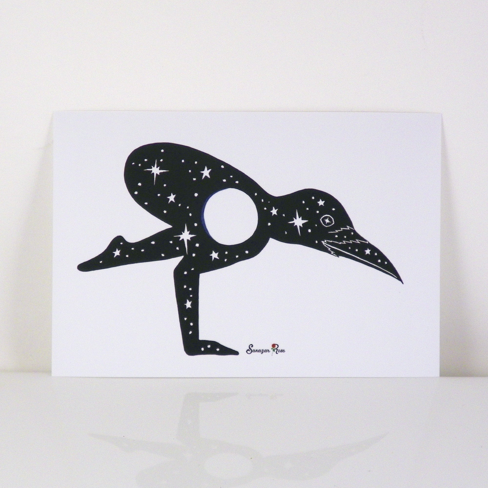 Crow Pose ~ 4x6 Giclee Print