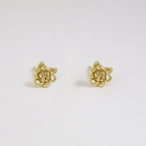 Gold Baby Rose Earrings