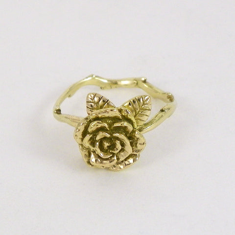 Gold Flowing Mini Rose Ring