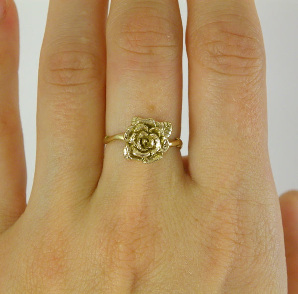 Gold Flowing Mini Rose Ring