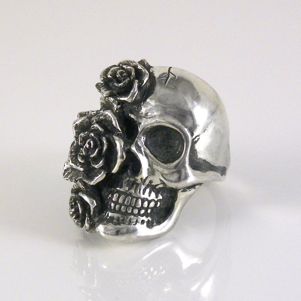 Half Rose Half Skull Ring