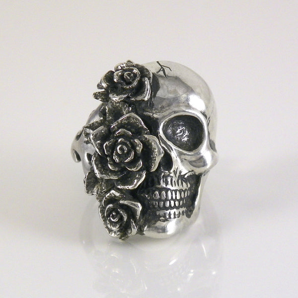 Half Rose Half Skull Ring