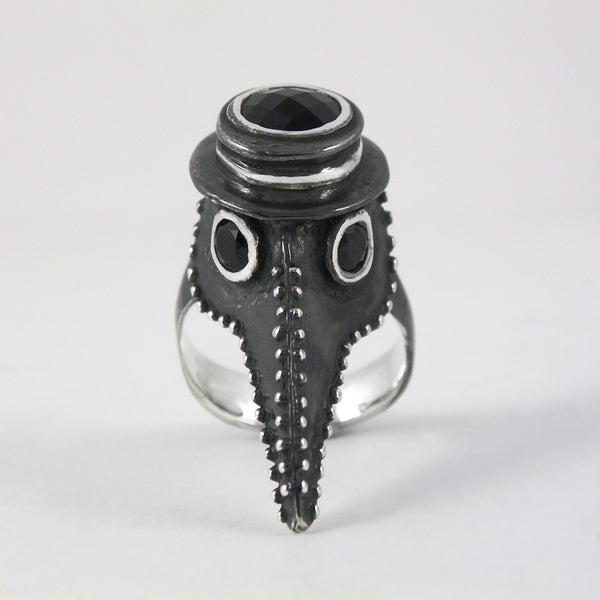 Plague Doctor Ring with Onyx Stones