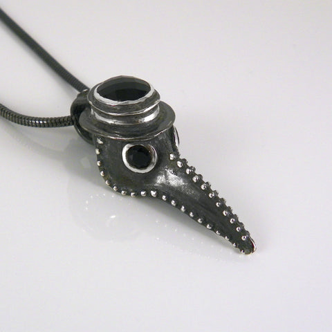 Plague Doctor Pendant with Onyx Stones