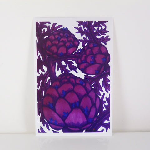 Purple Artichokes ~ 6x4 Giclee Print
