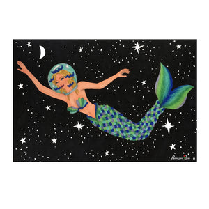 Space Mermaid ~ 4x6 Giclee Print