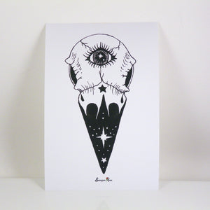 Third Eye Raven ~ 6x4 Giclee Print