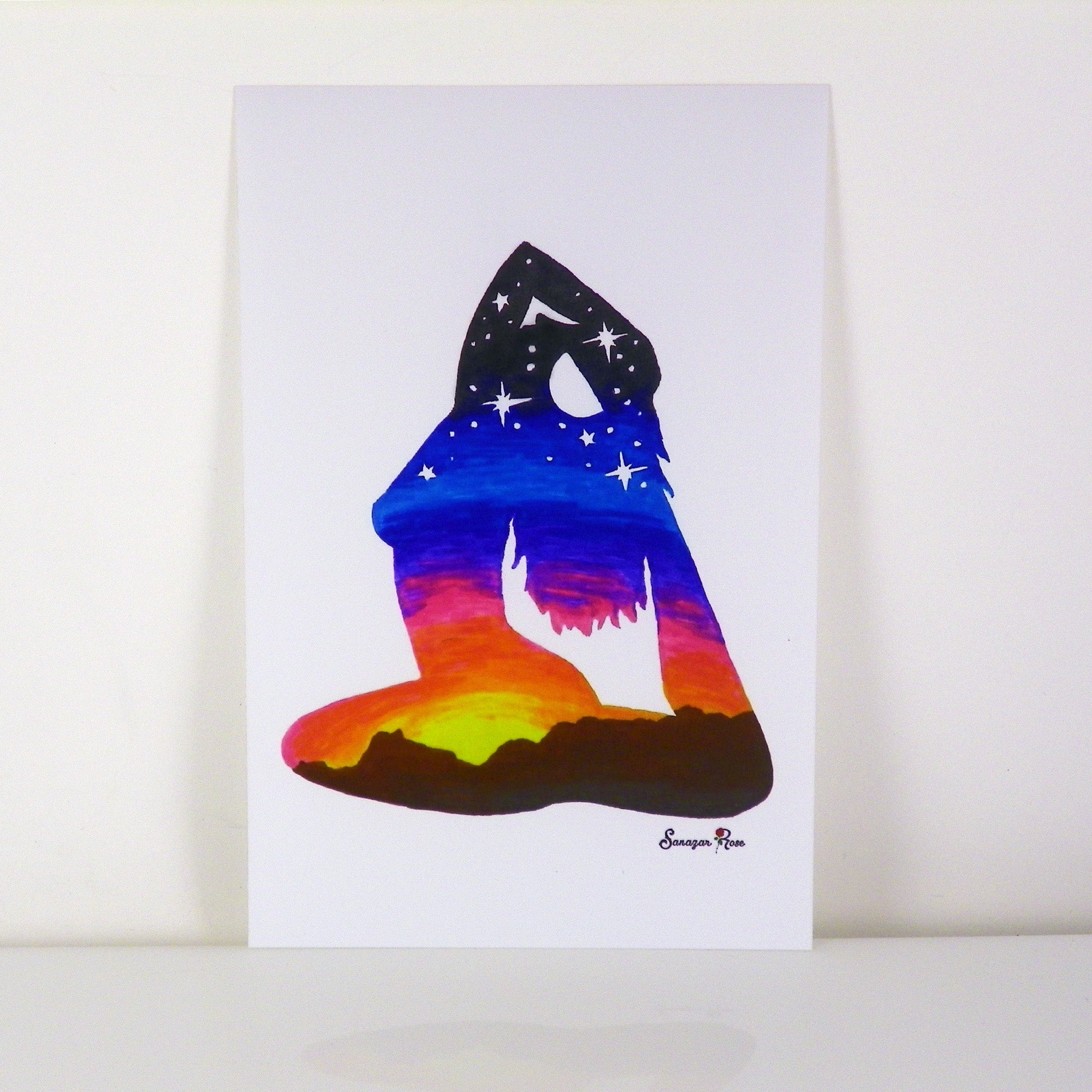 Yoga Sunset ~ 6x4 Giclee Print