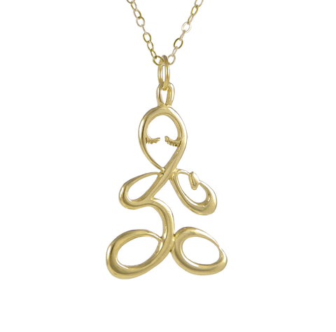 Gold Ohm Lotus Necklace