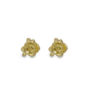 Gold Mini Rose Earrings
