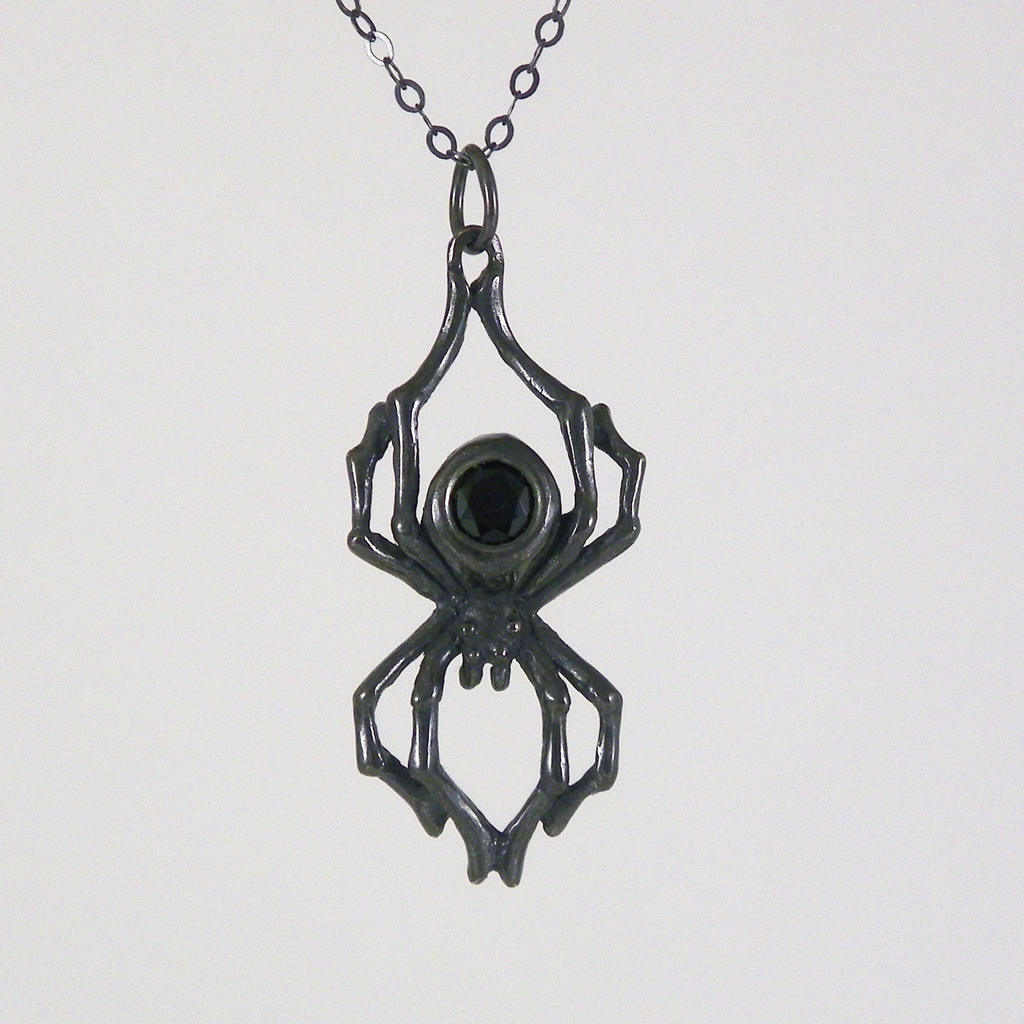Onyx Widow Spider Necklace