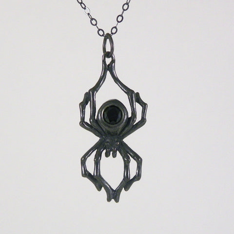 Onyx Widow Spider Necklace