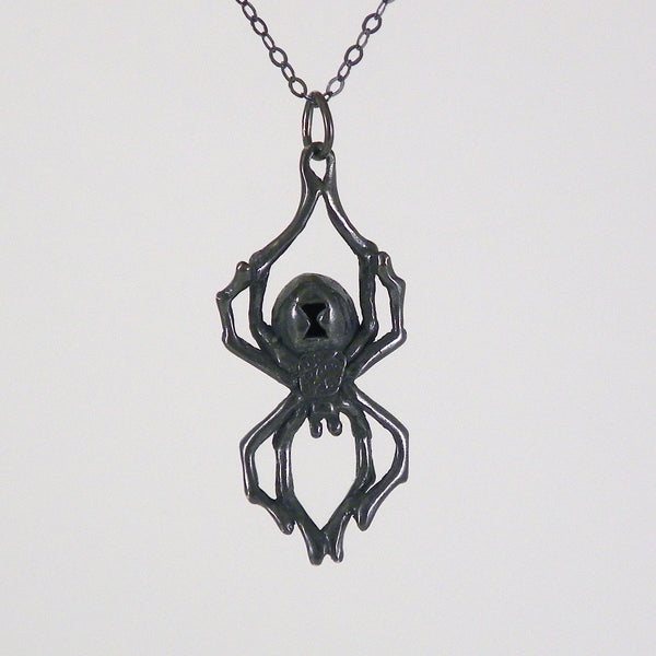 Onyx Widow Spider Necklace