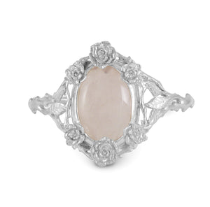 Mini Rose Cuff Bracelet with Rose Quartz