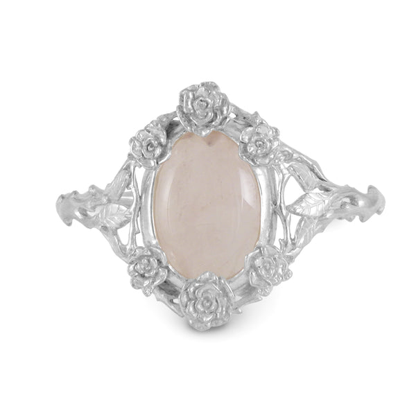 Mini Rose Cuff Bracelet with Rose Quartz