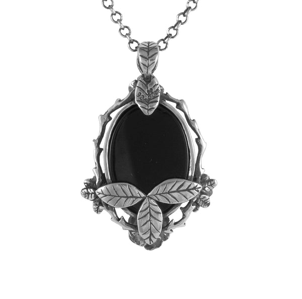 Mini Rose Pendant with Onyx Stone