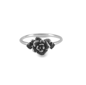 Mini Rose Ring Oxidized with Colored Zircon