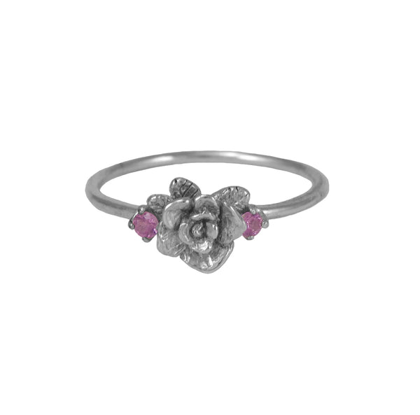 Mini Rose Ring with Colored Zircon